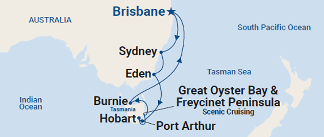 Tasmania from Brisbane cruise