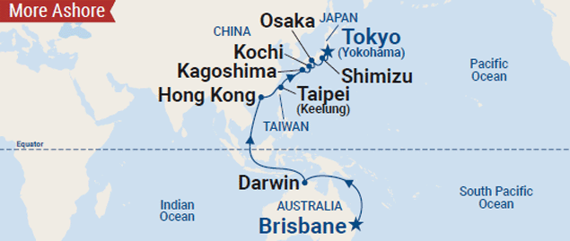 Brisbane to Tokyo cruise