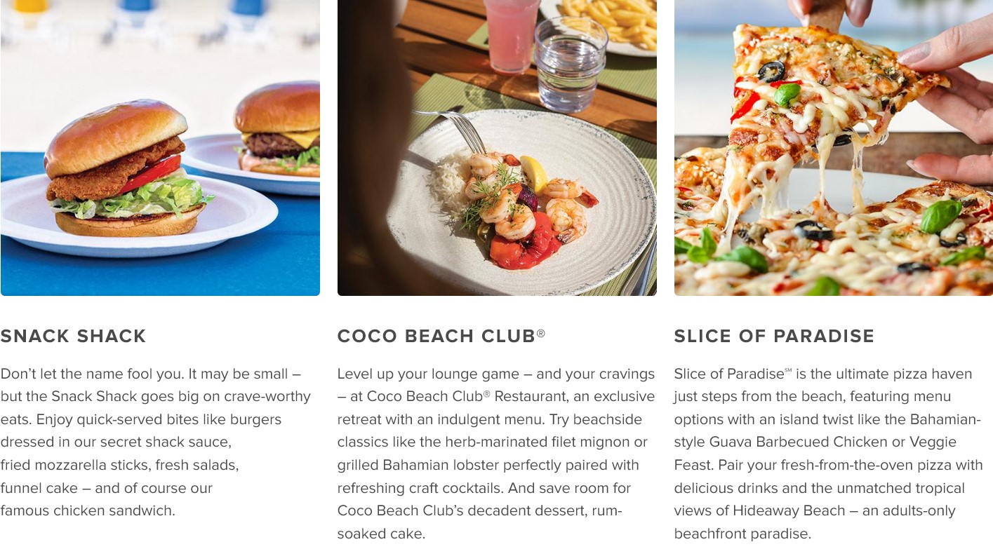 Ways to Dine at Cococay
